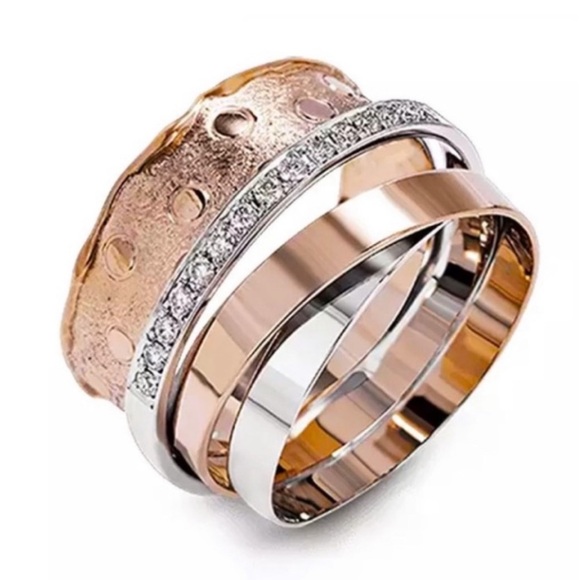 Rose Gold & Silver Wide Ring Brand New - Picture 3 of 10
